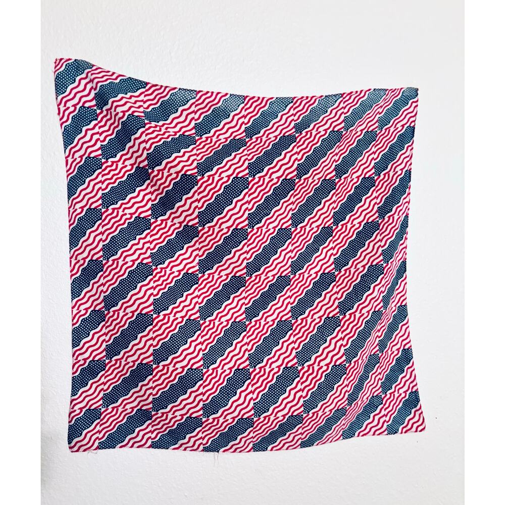 Vintage 100% cotton traditional red white and blue American Flag style Bandana